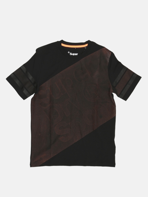 

Superdry Men Black Printed Round Neck T-shirt