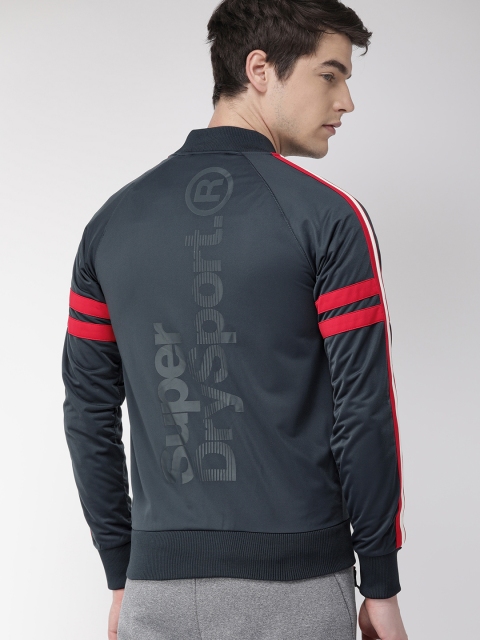 

Superdry Sport Men Navy Blue Printed TRAINING TRICOT TRACK Bomber Jacket