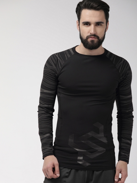 

Superdry Sport Men Black Printed Moisture Wicking PERFORMANCE INSULATE Round Neck T-shirt