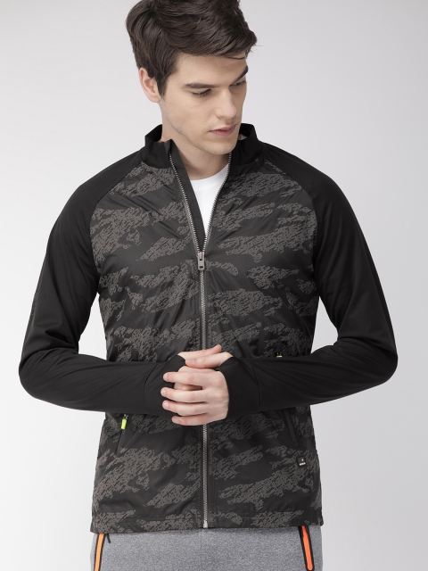 

Superdry Sport Men Black Printed TRAINING STRETCH HYBRID ZIP THROUGH Sporty Jacket