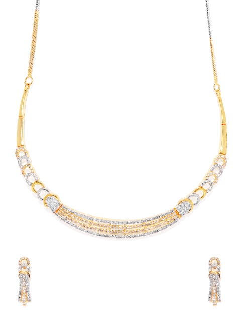 

Alamod Gold-Plated CZ Stone-Studded Jewellery Set