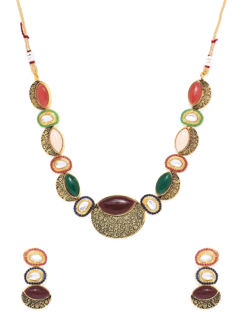 

Alamod Gold Plated Kundan Stone Jewellery Set, Multi