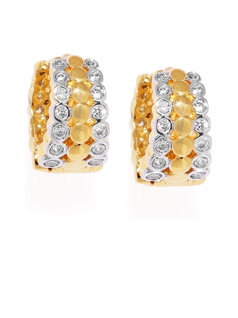 

Alamod Women Gold-Toned & White Circular Hoop Earrings