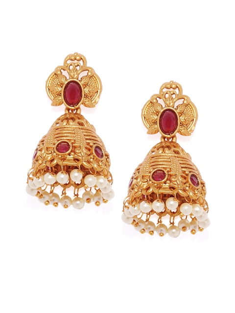 

Alamod Gold-Plated & Antique Dome Shaped Jhumkas