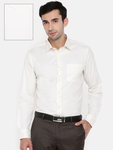

Blackberrys Men Off-White Slim Fit Solid Formal Shirt