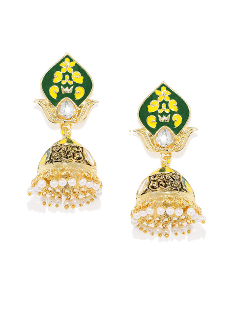 

Alamod Gold-Plated & Antique Dome Shaped Jhumkas, Multi