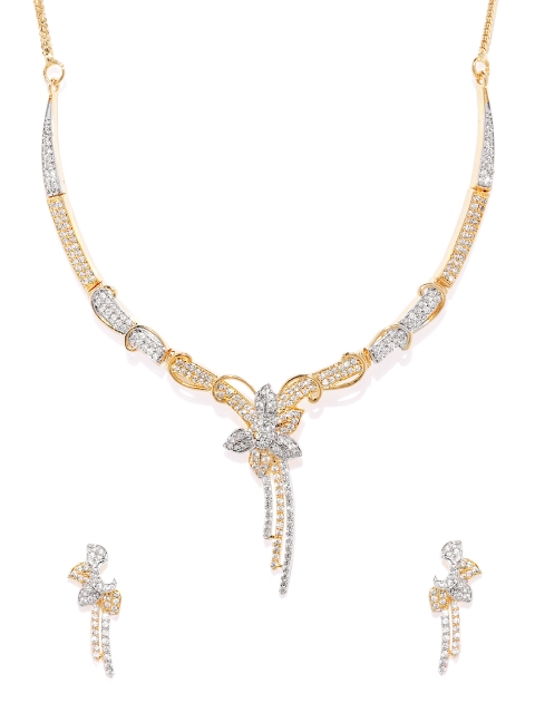 

Alamod Women Gold-Plated & Silver-Toned CZ Studded Jewellery Set