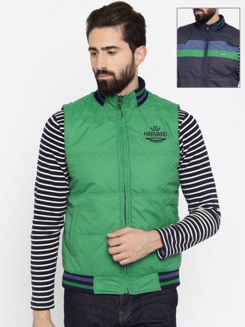 

Harvard Navy & Green Padded Reversible Jacket, Navy blue