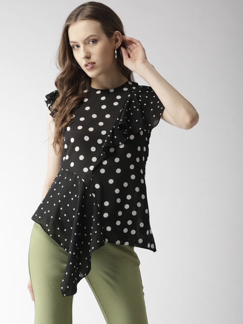 

Madame Women Black & White Printed A-Line Top
