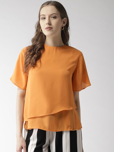 

Madame Women Orange Solid Top