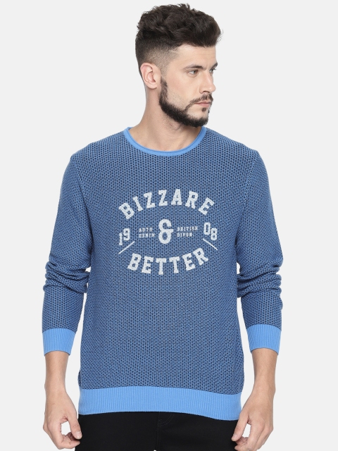 

Lee Cooper Men Blue Self Design Sweater