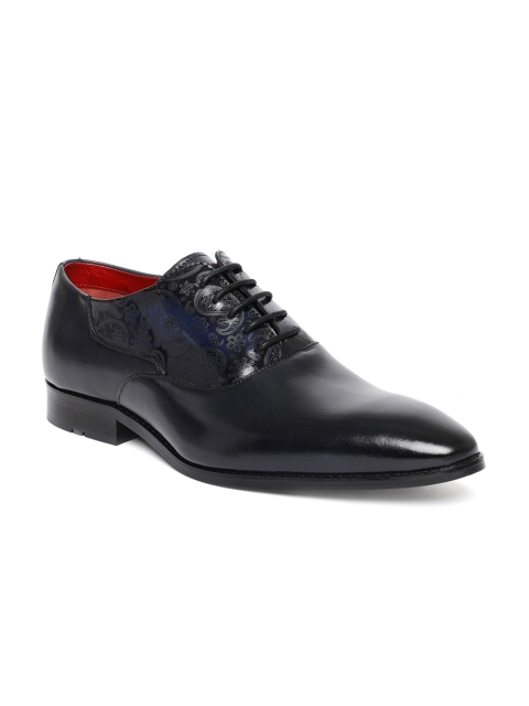 

Ruosh Men Black Solid Leather Formal Oxfords