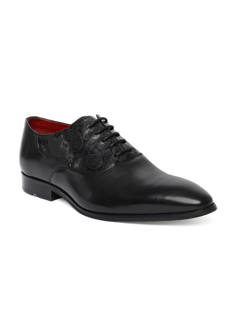 

Ruosh Men Black Solid Formal Leather Oxfords