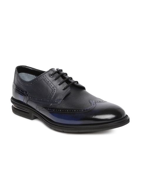 

Ruosh Men Blue Leather Formal Derbys