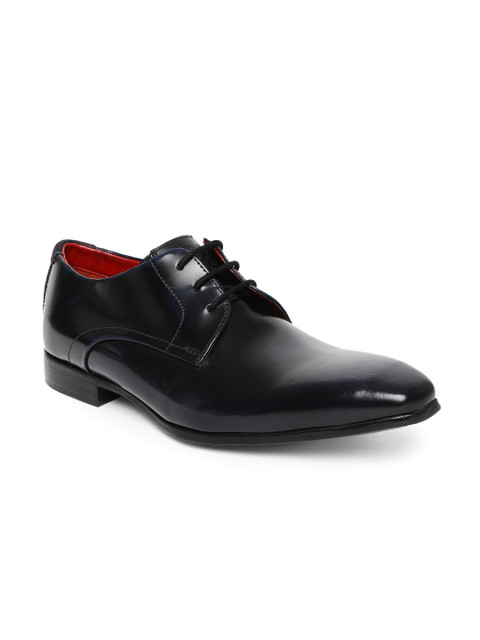 

Ruosh Men Blue Solid Formal Leather Derbys