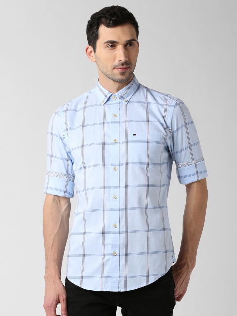 

Peter England Casuals Men Blue Slim Fit Checked Casual Shirt