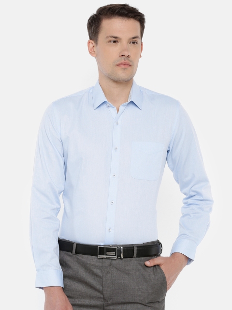 

Peter England Men Blue Nuvo Fit Self Design Formal Shirt