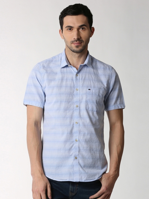 

Peter England Casuals Men Blue Slim Fit Striped Casual Shirt