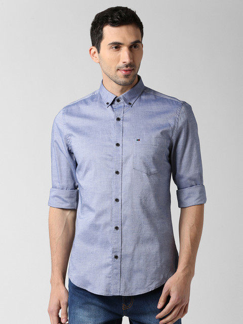 

Peter England Casuals Men Blue Slim Fit Solid Casual Shirt