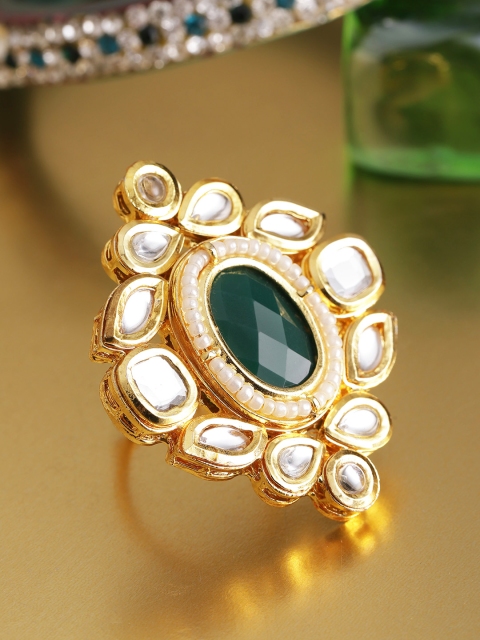 

damani Gold Toned Traditional Openable Kundan Finger Ring