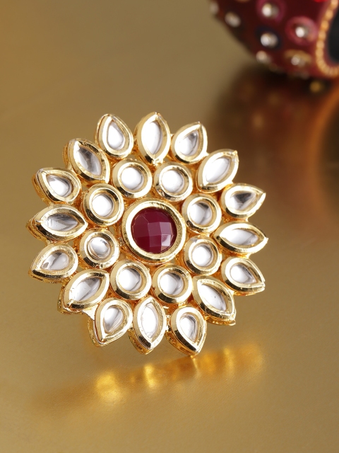 

damani Gold Toned Traditional Openable Kundan Finger Ring