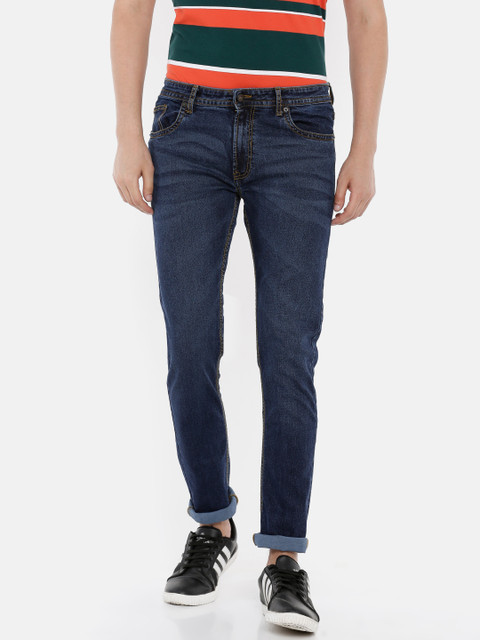 

Peter England Casuals Men Blue Slim Tapered Fit Mid-Rise Clean Look Stretchable Jeans