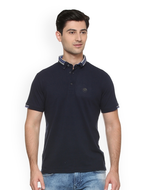 

Peter England Casuals Men Black Solid Polo Collar T-shirt