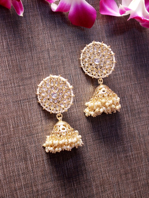 

AccessHer Women Gold-Toned Dome Shaped Jhumkas