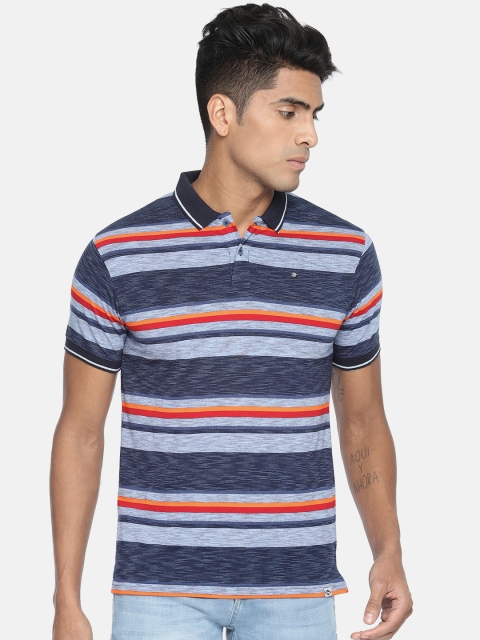 

Lee Cooper Men Navy Blue & Red Solid Polo T-shirt