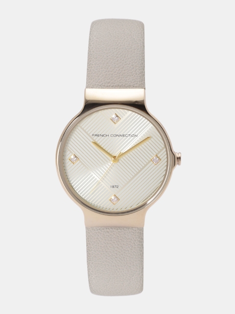 

French Connection Women Off-White & Gold-Toned Analogue Watch FC1329E