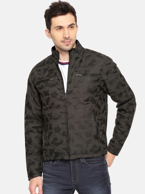 

Lee Cooper Men Grey Printed Reversible Tailored Camouflage Jacket