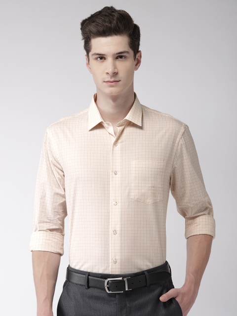 

Arrow Men White & Beige Slim Fit Checked Formal Shirt