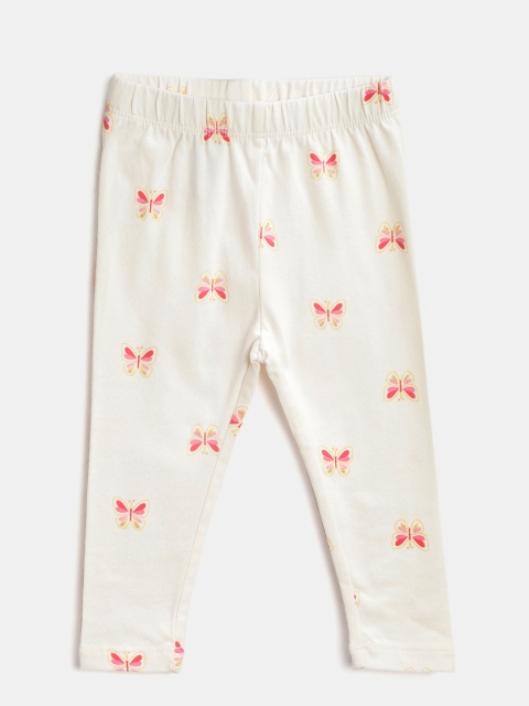 

GAP Girl Print Leggings in Stretch Jersey, Off white