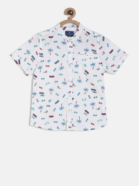 

Fame Forever by Lifestyle Boys White Printed Regular Fit Casual Shirt