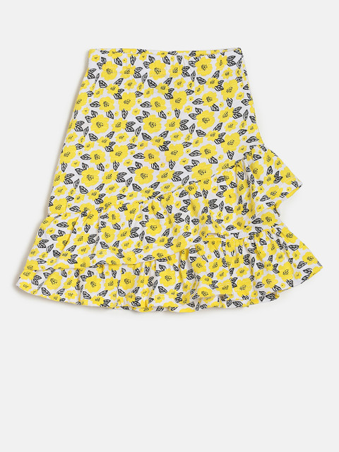 

Fame Forever by Lifestyle Girls Yellow Printed A-line Skirt