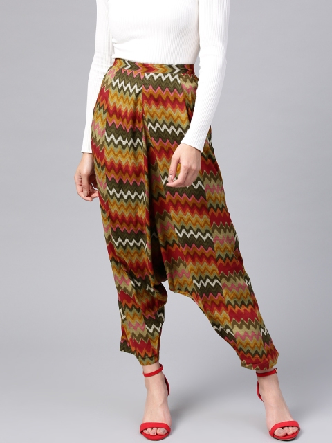 

Shree Women Multicoloured Printed Drop Crotch Trousers, Multi