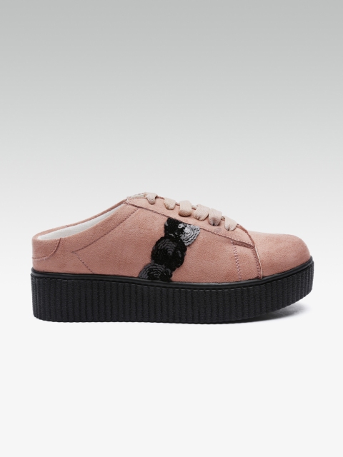 

Street Style Store Women Dusty Pink Flatform Sneakers