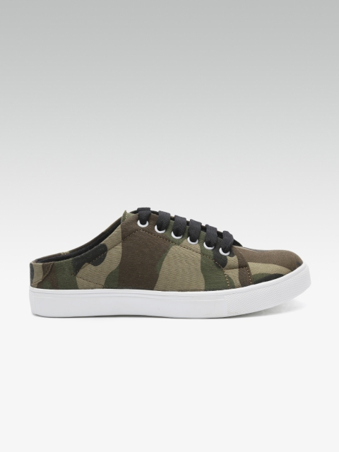 

Street Style Store Women Olive Green Camouflage Printed Sneakers