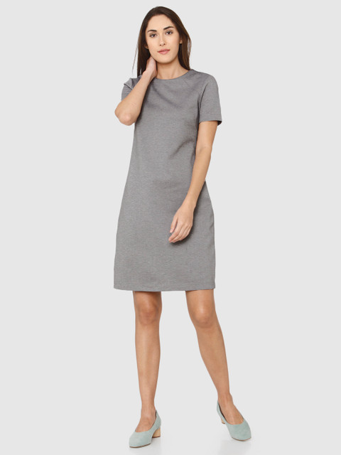 

Vero Moda Women Grey Solid A-Line Dress