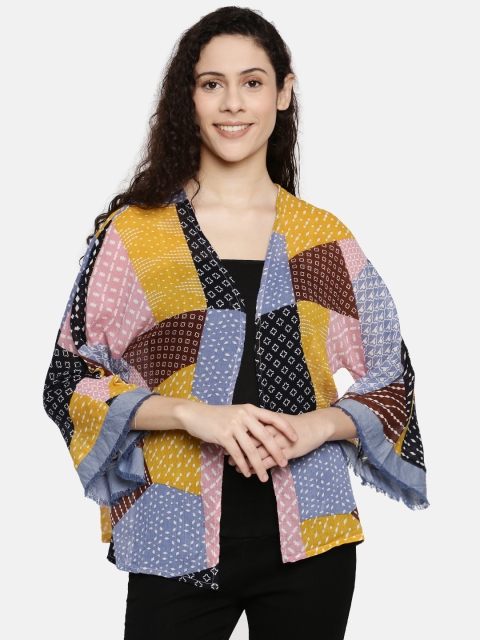 

Vero Moda Women Multicoloured Printed Open Front Shrug, Multi