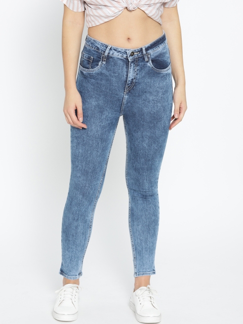 

The Roadster Lifestyle Co Women Blue Skinny Fit High-Rise Clean Look Stretchable Cropped Jeans