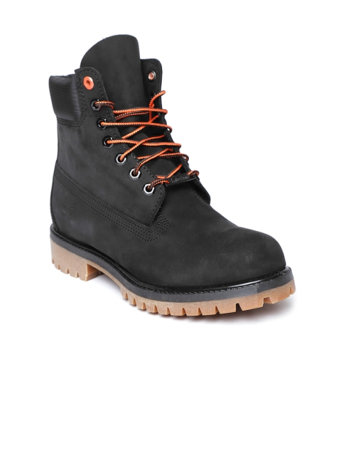 

Timberland Men Black Solid 6" Premium Waterproof Casual Leather Flat Boots