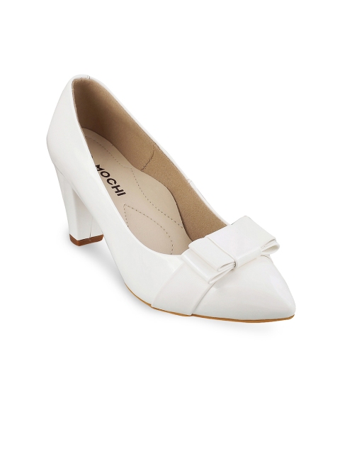 

Mochi Women White Solid Pumps