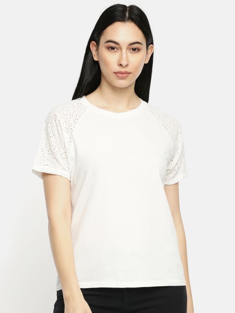 

Pepe Jeans Women White Solid Pure Cotton Top