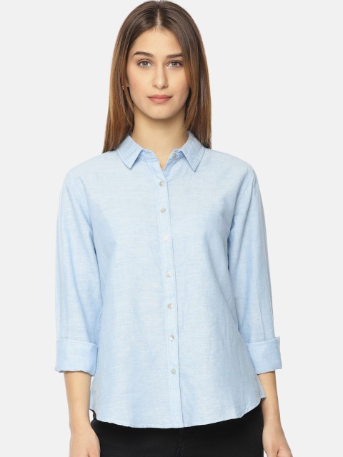 

Pepe Jeans Women Blue Regular Fit Solid Casual Shirt