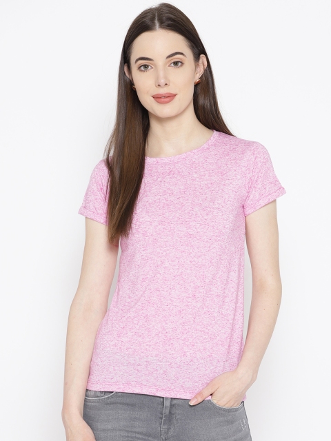 

Pepe Jeans Women Pink Solid Round Neck T-shirt