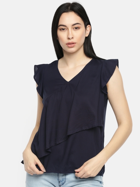 

Pepe Jeans Women Navy Blue Solid Top