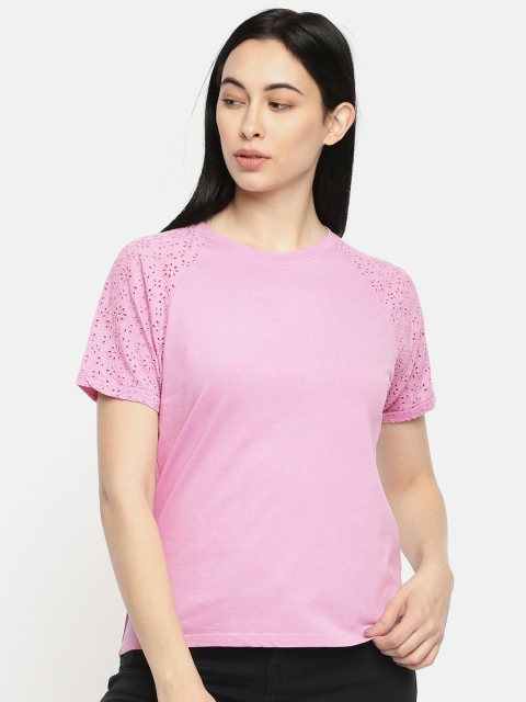 

Pepe Jeans Women Pink Solid Pure Cotton Top