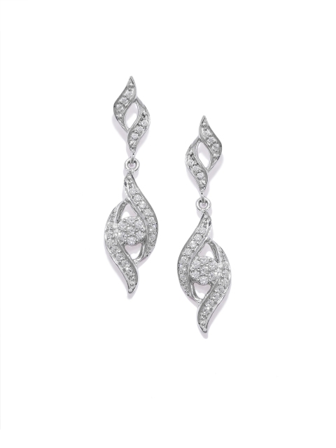 

Peora Silver-Toned Contemporary Drop Earrings