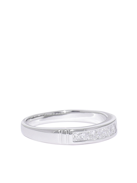 

Peora Women 925 Sterling Silver Rhodium Cubic Zirconia Modern Eternity Style Ring